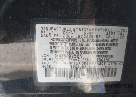 2015 Nissan Sentra Sv from USA, damaged, VIN 3N1AB7AP9FY268677